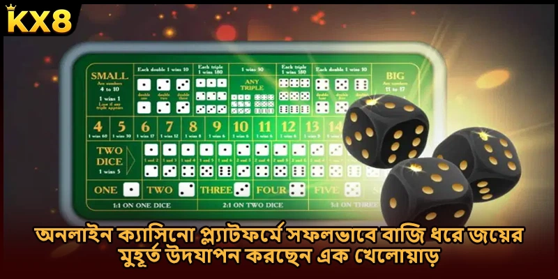 অনলাইন ক্যাসিনো প্ল্যাটফর্মে সফলভাবে বাজি ধরে জয়ের মুহূর্ত উদযাপন করছেন এক খেলোয়াড়